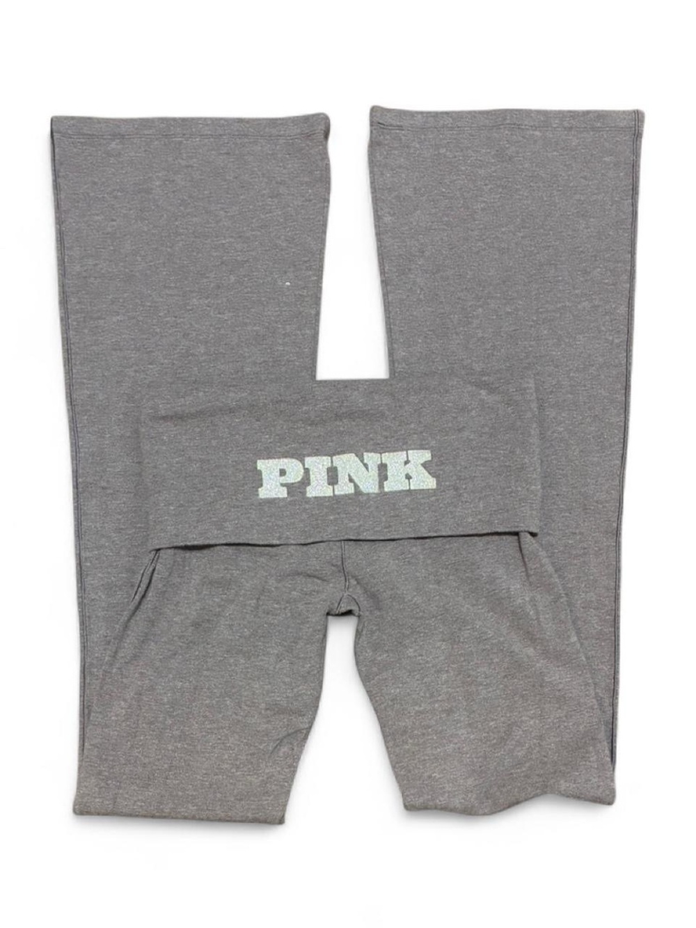 Victoria’s Secret PINK Foldover Flare Yoga Pants XS Gray Y2K